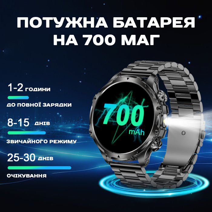 Розумний смарт-годинник Smart Turbo Power Steel (2 ремінці) Вінниця - фото 18