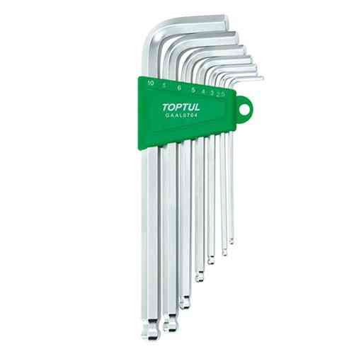 Набір шестигранних ключів з кулею TOPTUL 2,5-10мм 7ед. довгих GAAL0704 Одеса