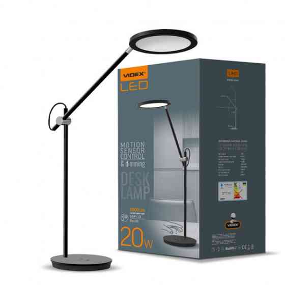 LED лампа настільна VIDEX VL-TF15B 20W 4100K 220V чорна (26432 ) Київ