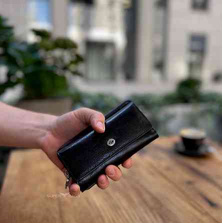 Чорна ключниця з натуральної шкіри із відділенням для грошей ST Leather B416 Кам'янське