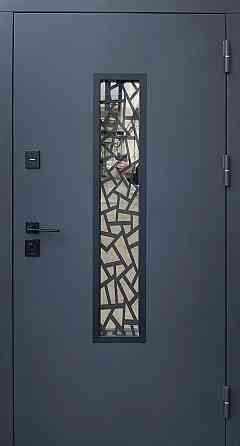 Двері вуличні Форт-М модель ФРІДА МЕТАЛ/МДФ Муар сірий/Крафт білий Київ