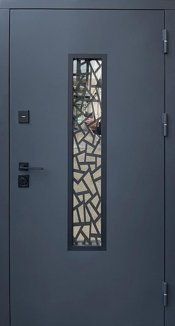 Дверь уличная Форт-М модель ФРИДА МЕТАЛЛ/МДФ Муар серий/Крафт белый. Киев - изображение 1