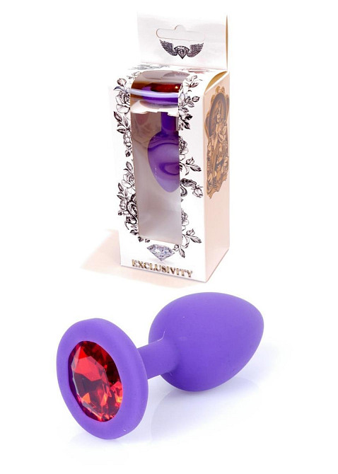 Анальна пробка - Jewellery Silicone Purple Plug S Red Sex Aura Київ - фото 1