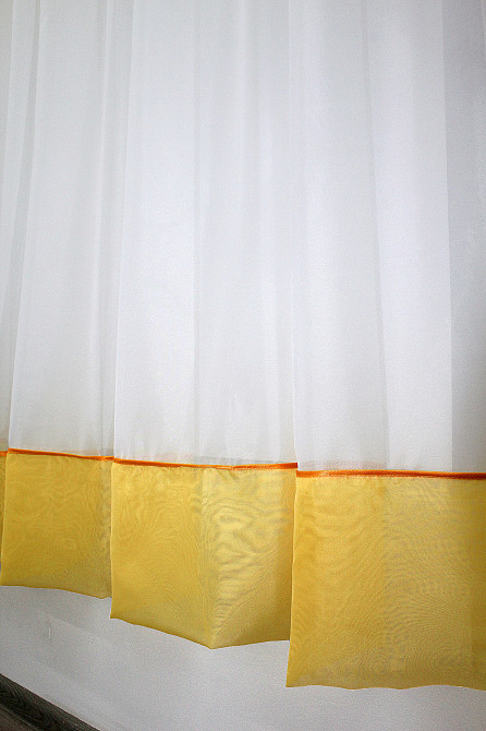 Кухонная занавеска VR-Textil № 047к желтый с белым 270х170 см (50-837) Киев - изображение 4