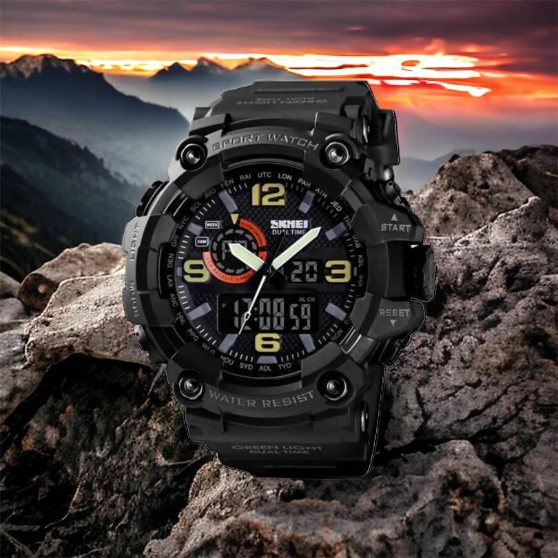 Армейские часы милитари SKMEI 1520BK, Часы мужские спортивные с шагомером спортивные скмей QB-10 Львов - изображение 16
