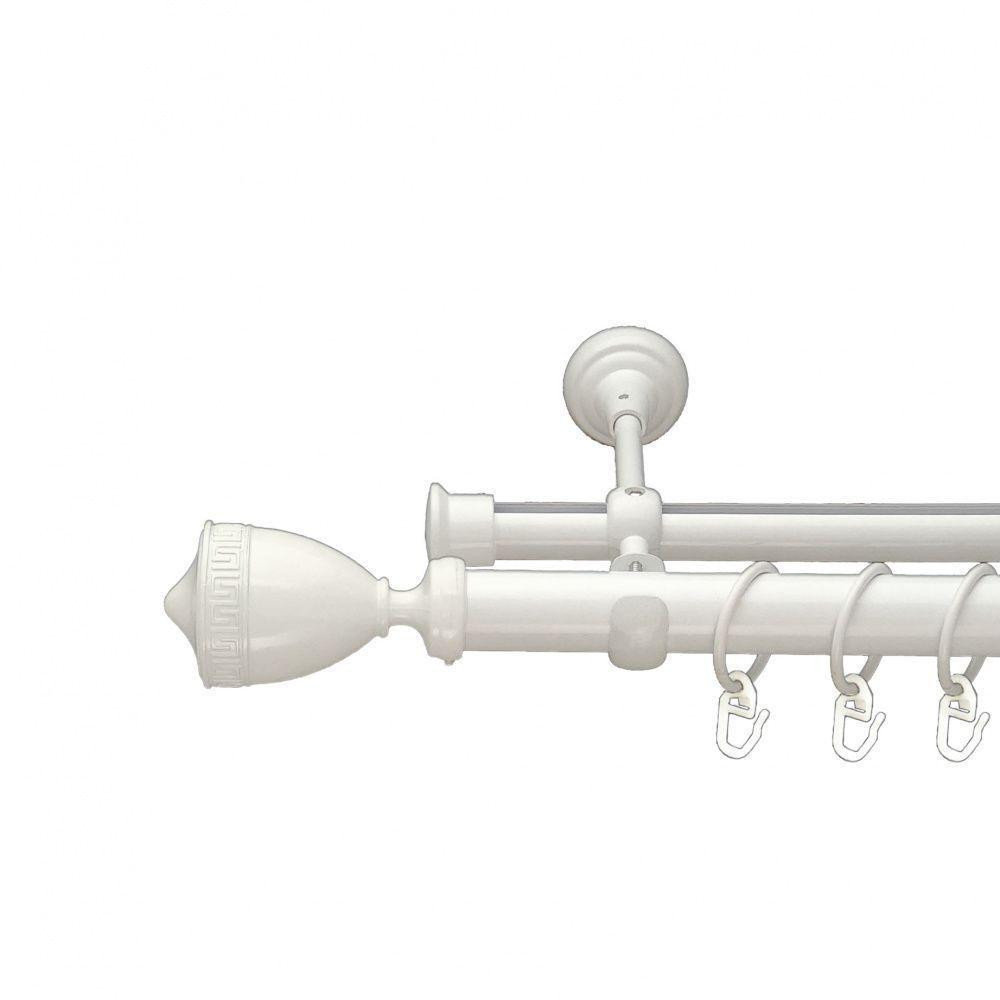 Карниз Orvit Афіна металевий дворядний опозитний гладка \ профільна труба кільце металеве Арктіс 25\19 мм 240 см (00-00010693) Львів - фото 1