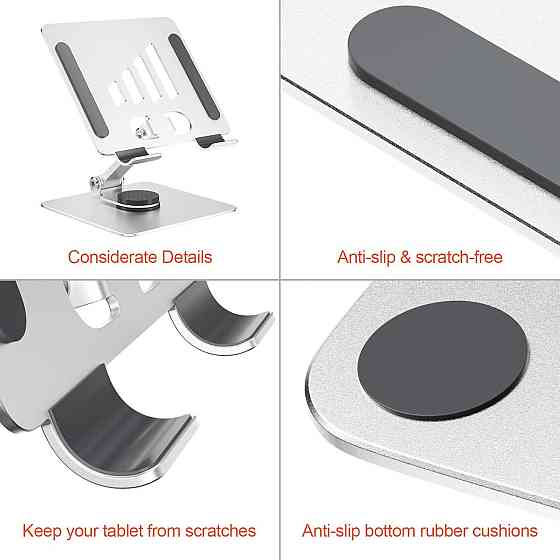 Держатель для планшета Firschoie bg-087 Серебристый алюминиевый складной регулируемый 4–12.9