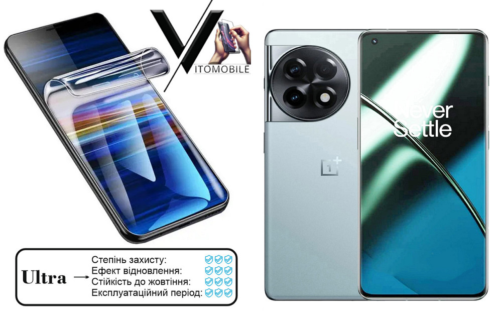Поліуретанова плівка Ultra для OnePlus 11, 11R 5G – мінімальна товщина, максимальний захист! Київ - фото 1