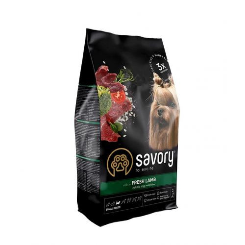 Корм сухой Savory Small Breeds rich in Fresh Lamb для взрослых требовательных собак малых пород до 10 кг со свежим ягненком 3 кг Киев - изображение 1