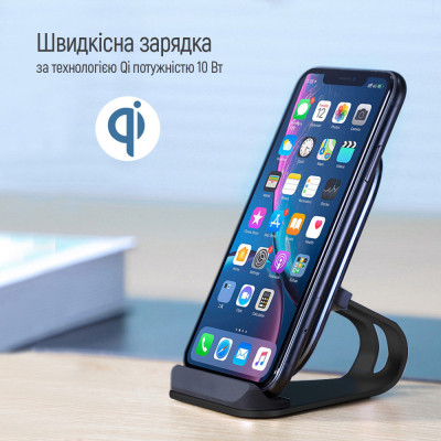 Зарядний пристрій ColorWay Wireless Stand 15W Black (CW-CHW31Q-BK) Вінниця - фото 7