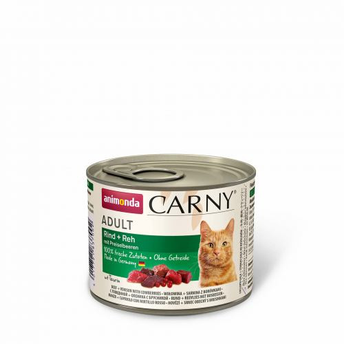 Корм влажный Carny Adult Beef Venison with Cowberries для взрослых кошек с говядиной олениной и брусникой 200 г Киев - изображение 1