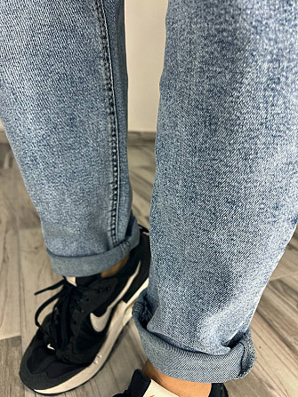 Джинси жіночі Vanver 8083 Mom jeans резинка шнурок на талії стрейчеві банани блакитні, блакитний, З6 Одеса - фото 10