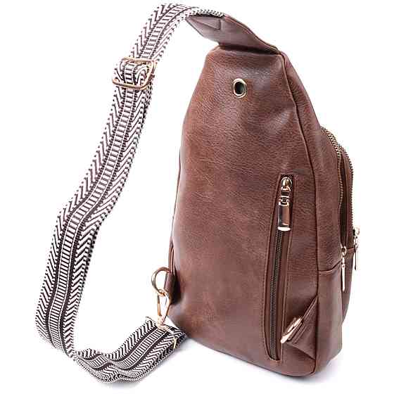 Модная женская сумка с одной лямкой через плечо из экокожи Vintage 22760 Коричневый Киев