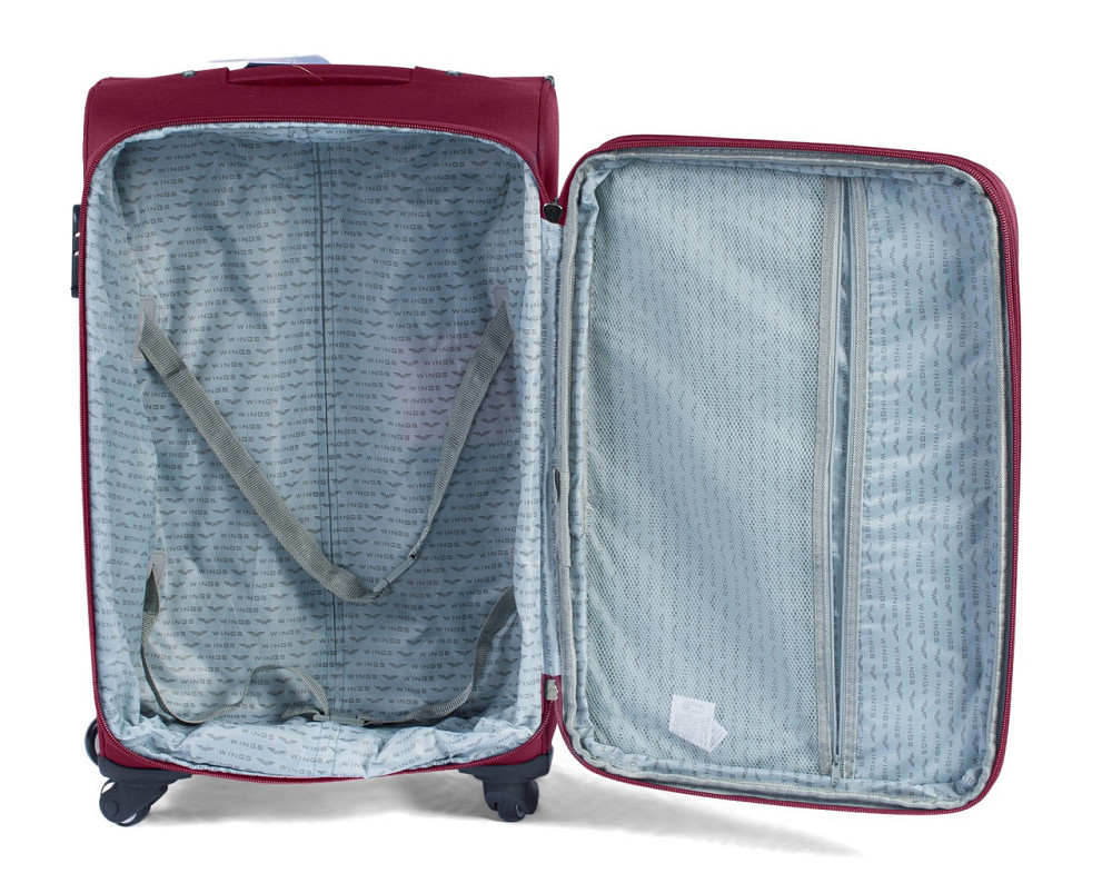 Валіза тканинна WINGS 1706 велика 75 см бордова 4 колеса Київ - фото 5
