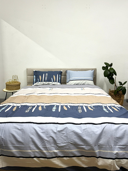 Ecotton Комплект постільної білизни Ecotton двоспальний 180х215 см кремово-синій (21212А/В) Коломыя - изображение 6