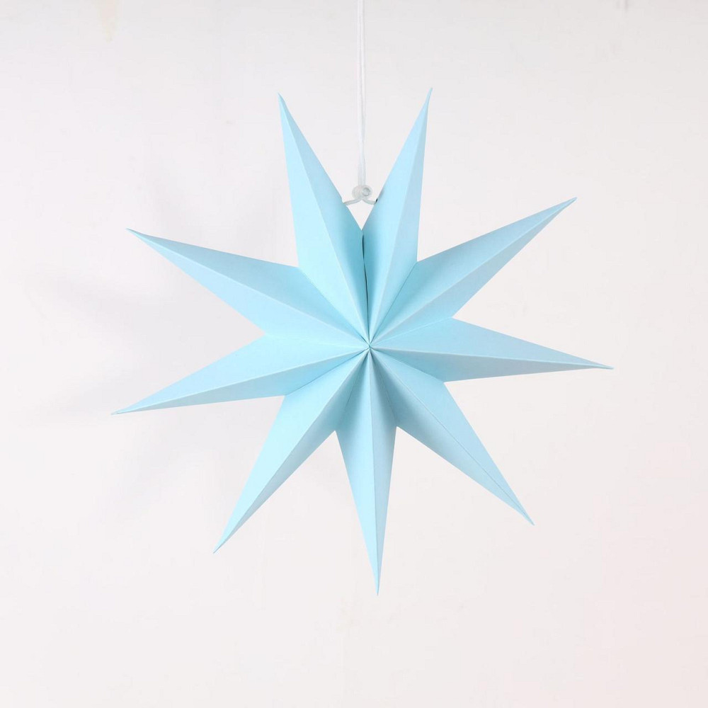 Картонная звезда матовая девятиконечная 30 см голубой Киев - изображение 1