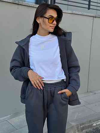 Теплый спортивный костюм женский на змейке Графитовый 50/52 Харьков