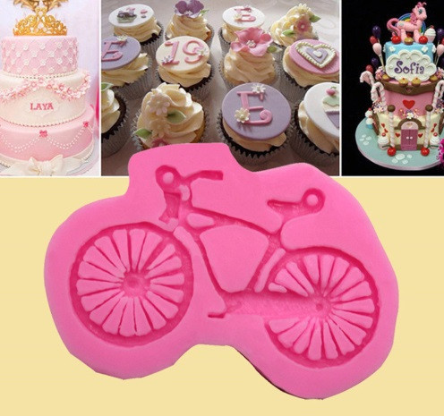 Молд силиконовый Велосипед 54 на 70 мм розовый Киев - изображение 4