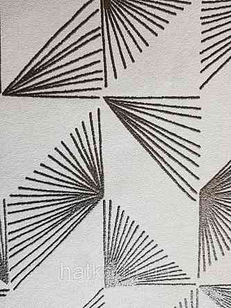 Шпалери вінілові на флізелін Marburg 31843 New modern геометрія смужки віялом срібні фігури світло сірі Київ