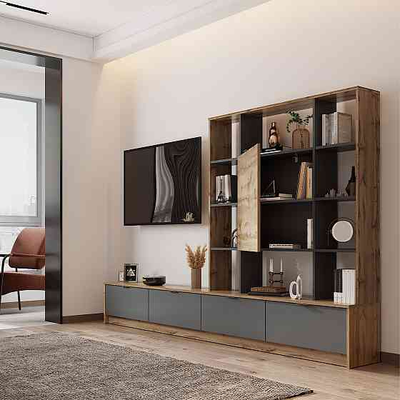 Стенка в гостиную Doros Капри 240х33х153 см Дуб тахо/Графит (DRS-011308) Львов