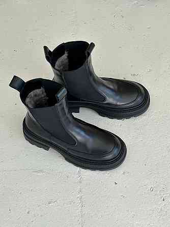 Черевики жіночі KATI SHOES чорні натуральна шкіра зима висота 19 см (5712) Коломыя