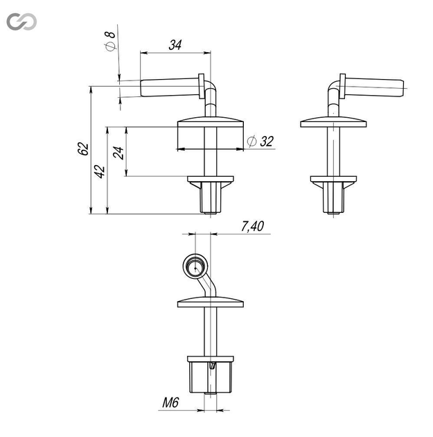 Кріплення для туалетного сидіння SoloPlast СУ-1М 10.3 метал Харків - фото 3