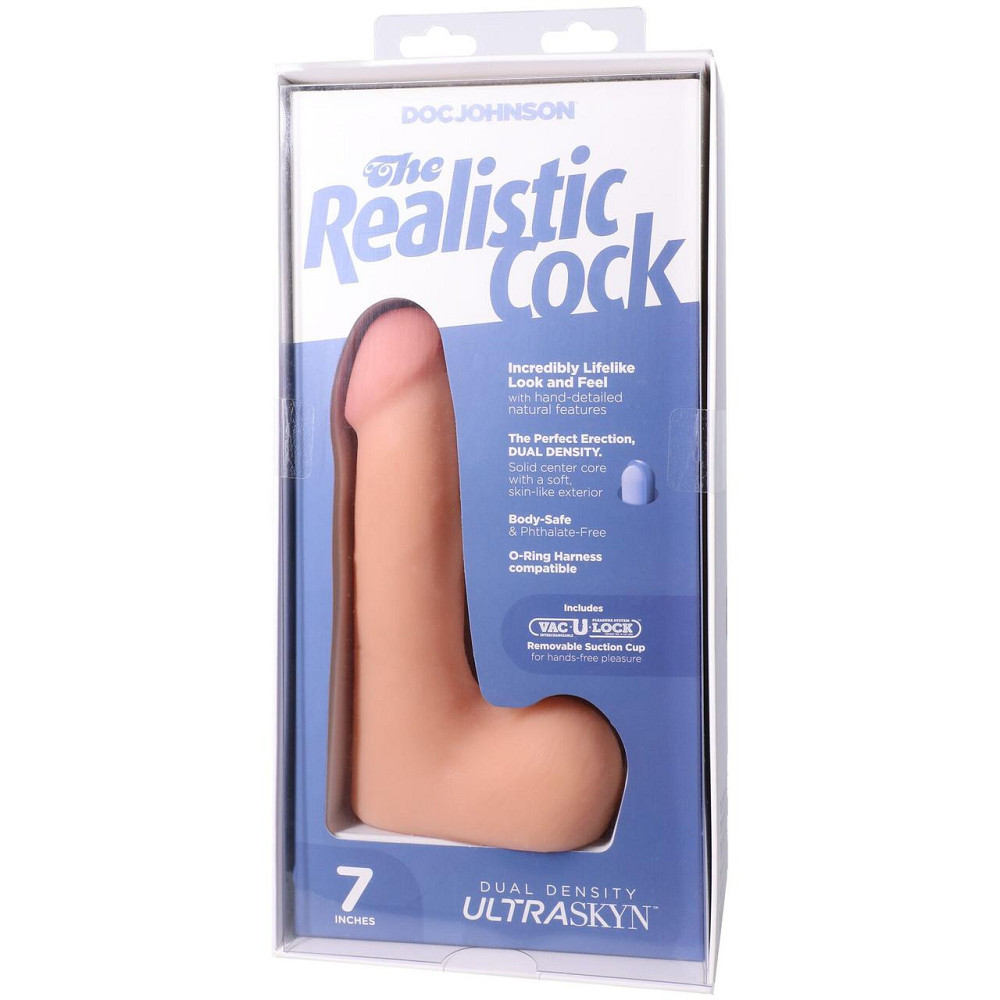Фаллоимитатор Doc Johnson The Realistic Cock ULTRASKYN - 7 Inch with Balls Vanilla Sex Aura Киев - изображение 9