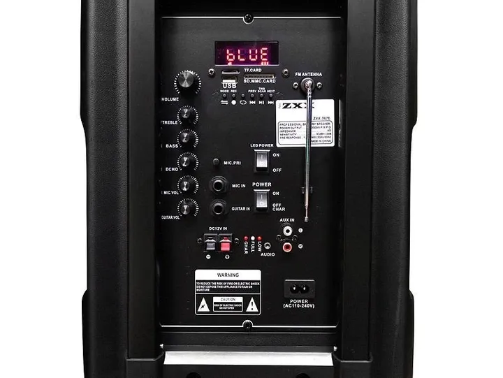 Акустична переносна колонка ZXX-7878 60Вт 15" 72х42х35см USB/SD/FM/BT/TWS/2MIC/ДК Одеса - фото 4