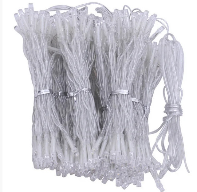 Гірлянда штора завіса Водоспад 3х3 м 280 LED велика лампа 3D (білий шнур, з перехідником) Білий Київ - фото 10