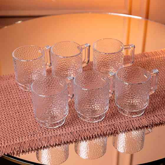 Набор чашек 6 шт для чая и кофе Goblet по 300 (мл) кружки стеклянные HP-19-L8 SBR Киев