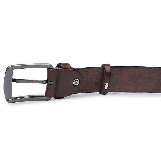 Добротный кожаный ремень для мужчин Vintage 20707 Коричневый Киев