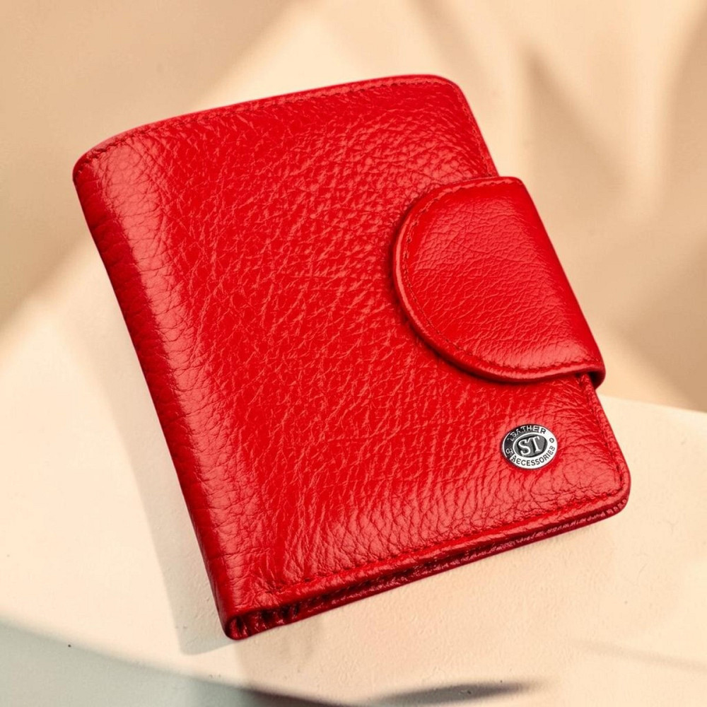 Жіночий шкіряний гаманець червоний (ST Leather) Київ - фото 13