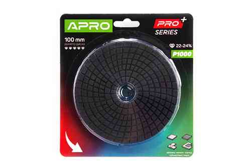 Круг алмазний шліфувальний на липучці 100 мм Р1000 APRO PRO Рівне