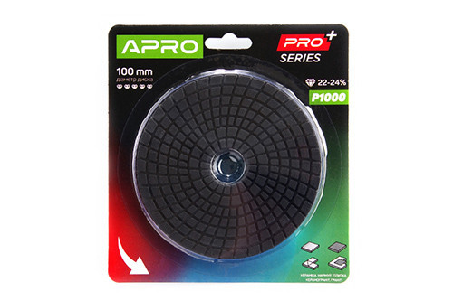 Круг алмазный шлифовальный на липучке 100мм Р1000 APRO PRO Ровно - изображение 1