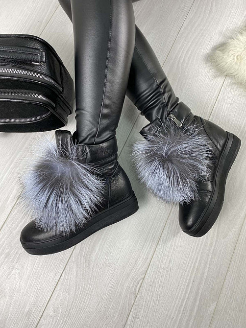 ITTS Угги жіночі ITTS чорні натуральна шкіра висота 13 см ( -8) Коломия - фото 8