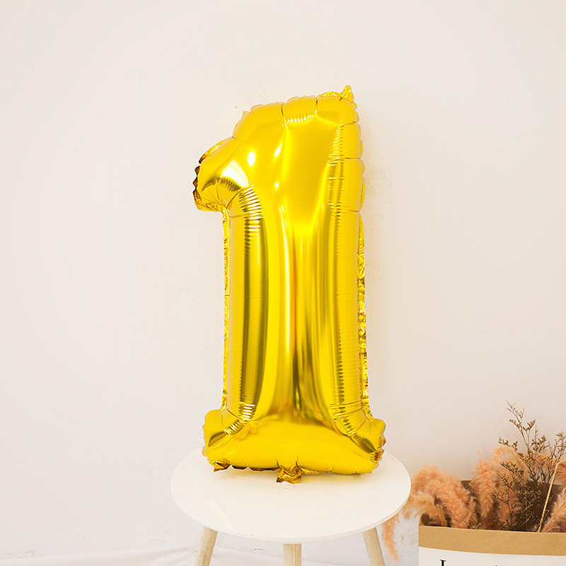 Кулька цифра 1 фольгована 32 дюйма золотистий Київ - фото 3