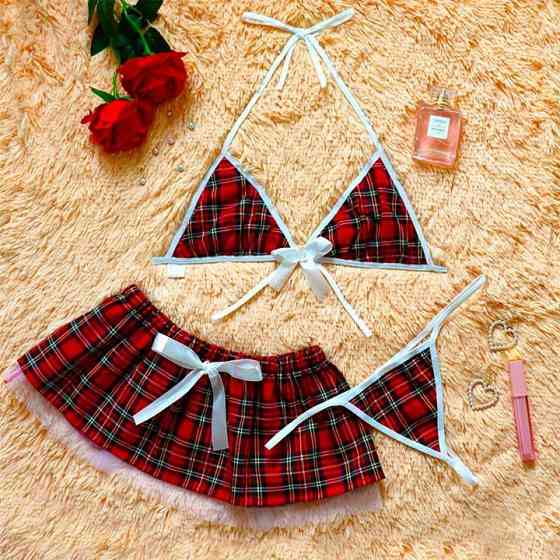 Костюм сексуальной школьницы - S/M - Красный – Ролевые костюмы Винница