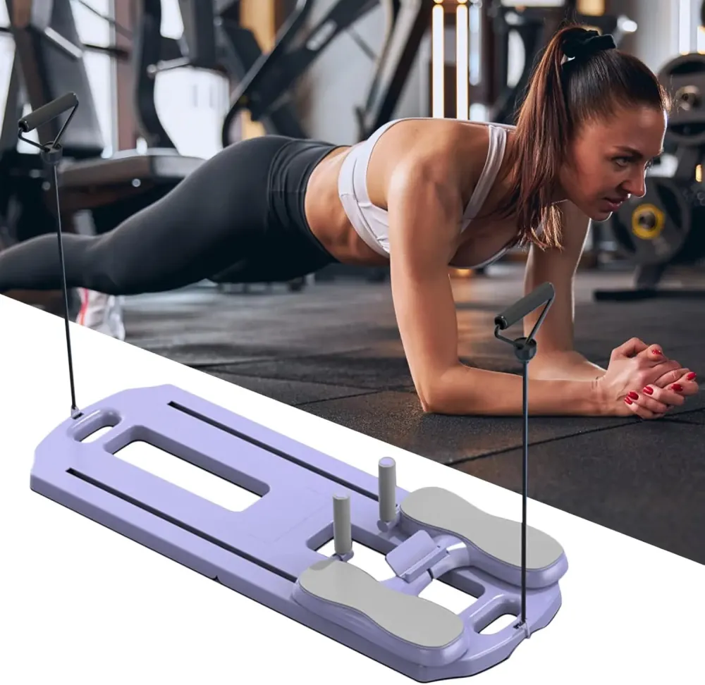 Тренажер напольныйдля пилатеса MM3000 для пресса и ног, с резинками Синий Коломия - фото 3