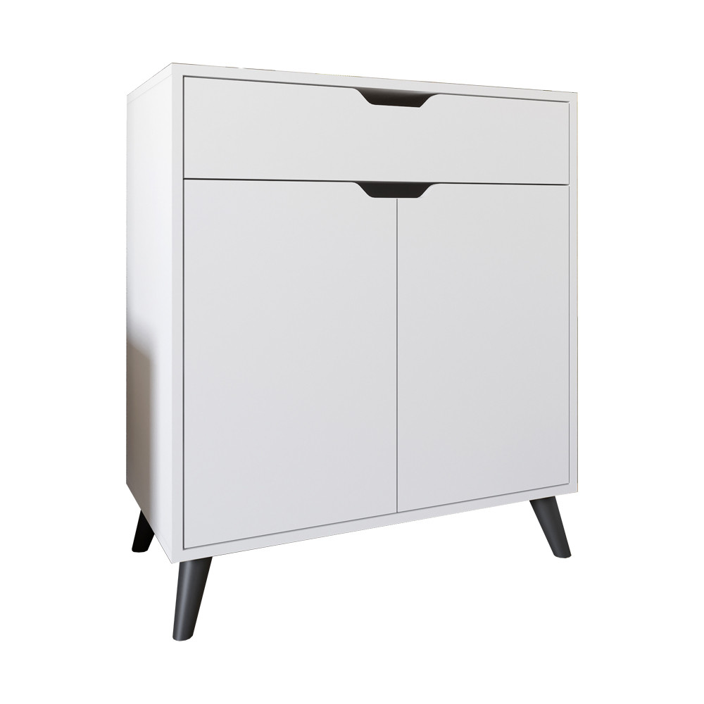 Комод в гостиную с черными ножками М-ЗОН Борн 750 Нимфеа Альба (белый) (MZN-031051) Львов - изображение 2