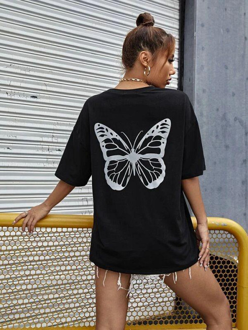 Футболка жіноча з принтом  44 Чорний 2634325247 Дніпро - фото 1