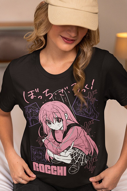 Футболка аниме Хитори Готоу Боккхи Рокк оверсайз (S/M/L) Черний AnimeJ0320 Днепр - изображение 6