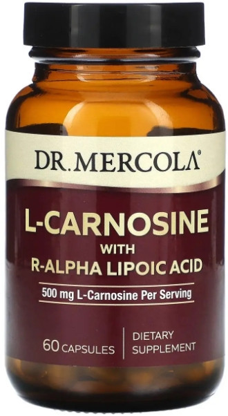 L-карнозин с R-альфа-липоевой кислотой Dr. Mercola L-Carnosine with R-Alpha Lipoic Acid 250 мг 60 капс Киев - изображение 1