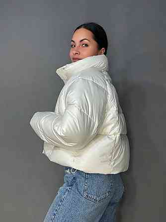 Куртка жіноча Lady Yep 30083 пуффер коротка глянцева молочна, молочний, L Київ