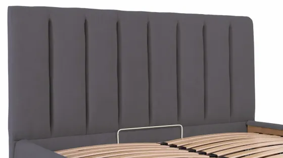 Ліжко Двоспальне Sanam Comfort 160 х 200 см Місті Dark Grey З підйомним механізмом та нішою для білизни Темно-сірий Київ