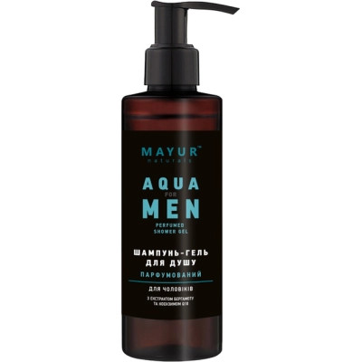 Гель для душа Mayur Aqua For Men 3 в 1 Парфюмированный для мужчин 200 мл (4820230954920) Винница - изображение 1