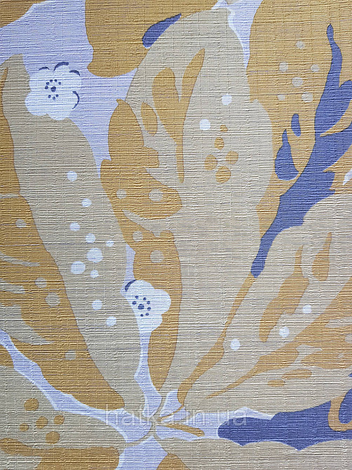 Шпалери флізелінові еко Casadeco Five o'clock 0.53х10 листя великі жовті квіти сірі білі на бежевому Київ - фото 2