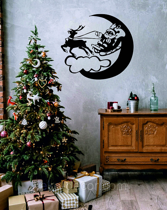 Декоративное настенное Панно «Новый год», Декор на стену 110*98 см, Чёрный Киев - изображение 1