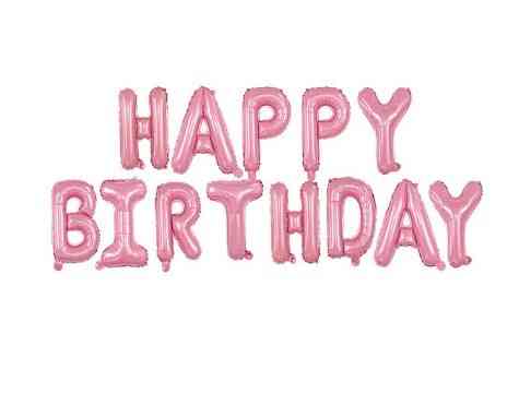 Шарики Happy birthday фольгированные 16 дюймов розовый Киев