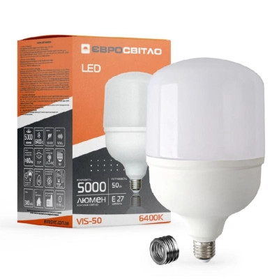 Лампочка Євросвітло 50Вт 6400К (VIS-50-E40/E27) Вінниця - фото 2