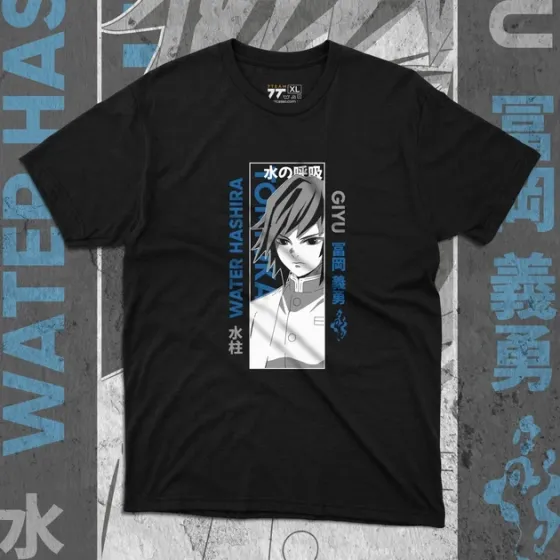 Футболка для подростка мальчика с принтом Клинок, рассекающий демонов Гію Томіока Размер 160 Anime10403 Днепр